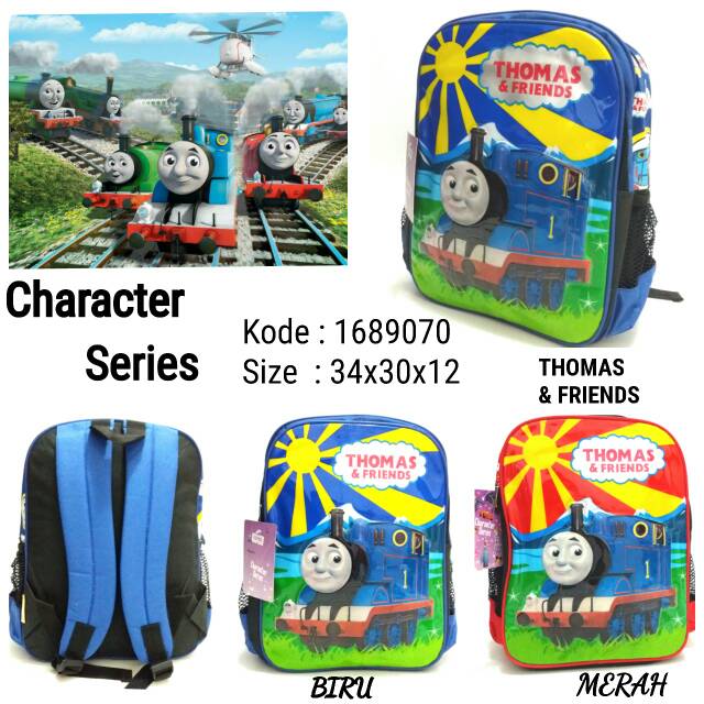 TAS SEKOLAH RANSEL BACKPACK ANA COWO CHARACTER SERIES CS 1689070 TERMURAH BIRU MERAH