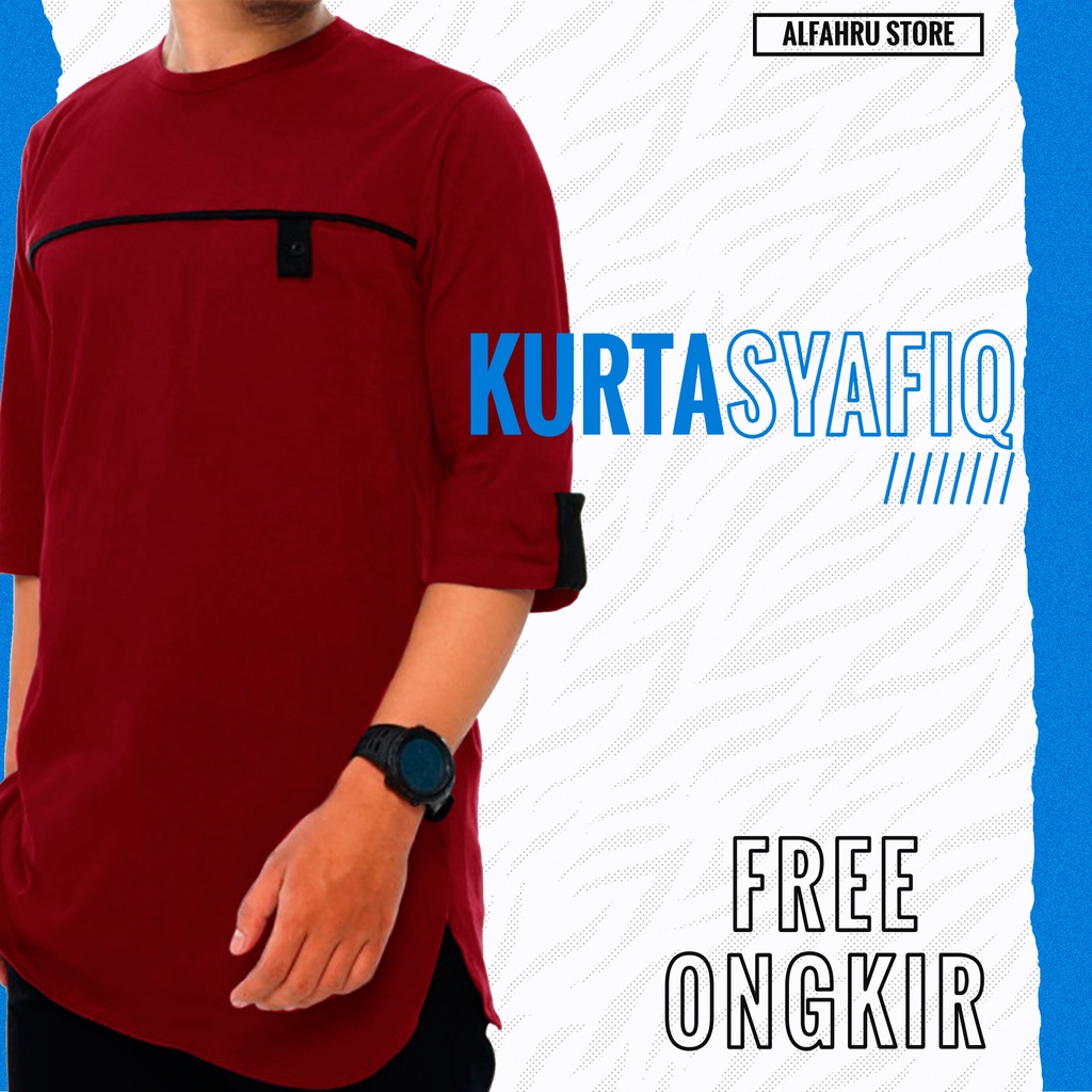 Koko Kaos Kurta Dakwah Premium Fashion Muslim Ikhwan Pria Dewasa Pakistan Polos Lengan Pendek 3/4 Uk