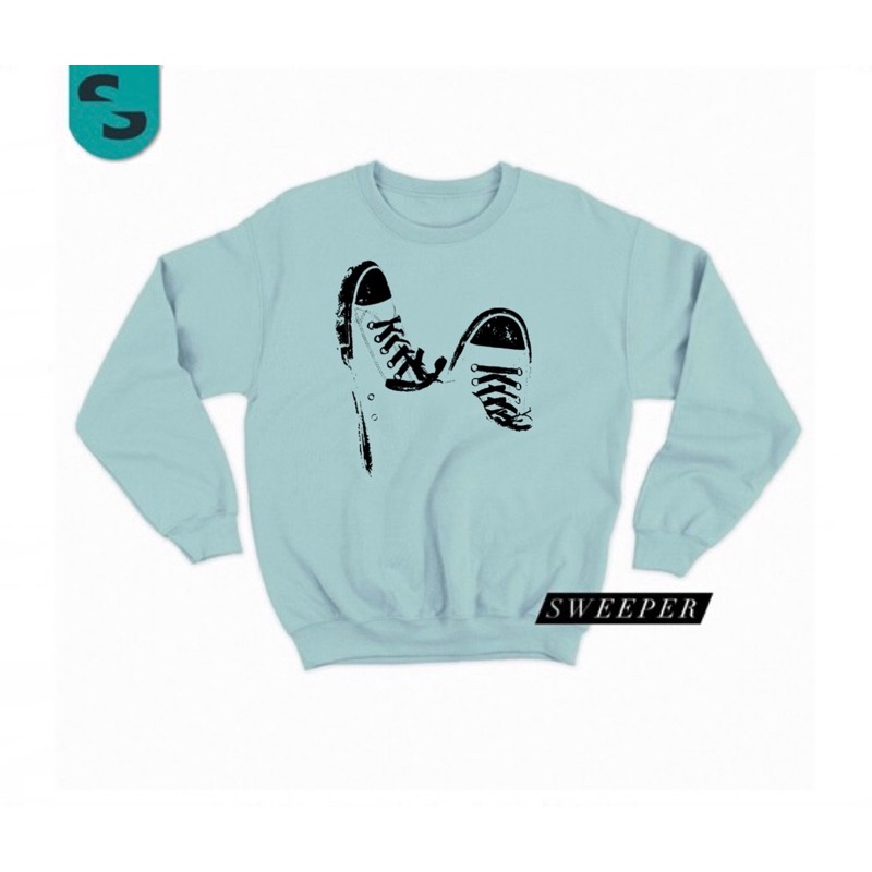 SWEEPER - SWEATER MOTIP SEPATU M - XL (SABLON) (PRIA DAN WANITA)