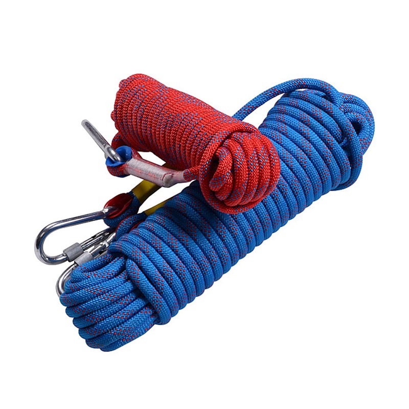 Tali Paracord Panjang Tebing Climbing Rope 10mm 20 Meter with Steel Buckle - 24KN