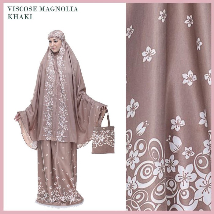 Mukena Bali Premium Katun Rayon Lembut - Viscose Magnolia Khaki
