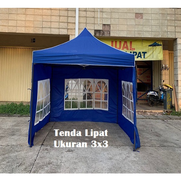 Tenda Lipat 3x3 Lengkap Dinding Mika Motif Jendela