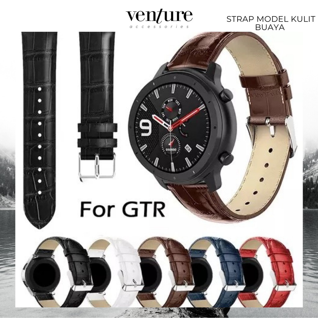 TALI JAM STRAP XIAOMI HUAMI AMAZFIT GTR 47MM MODEL LEATHER KULIT BUAYA