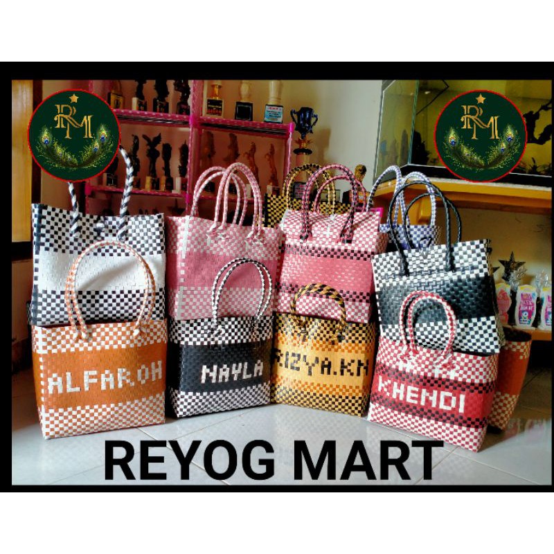 TAS ANYAMAN TAS BUWUH TAS PASAR ( CUSTOM NAMA )