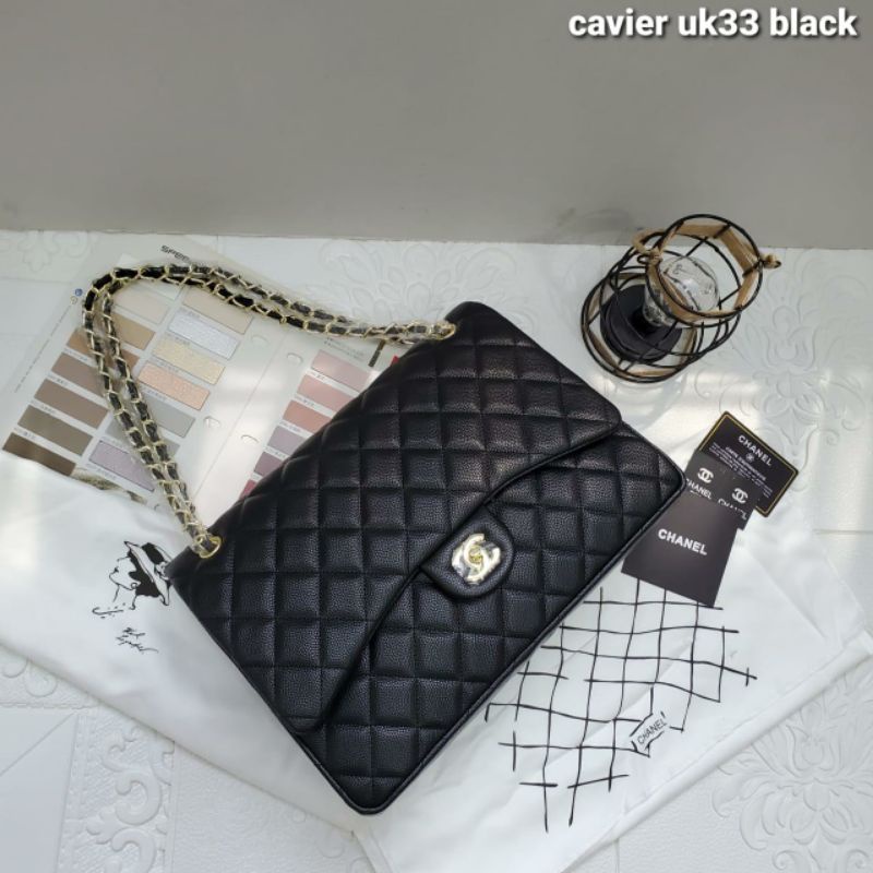 Tas Fashion Wanita Selempang Mhaxi Classic Caviar Jumbo 33cm Paling Murah