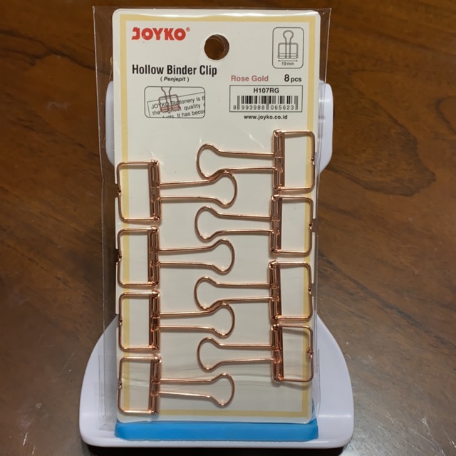 

Joyko Hollow Binder Clip H107RG 1 SET Isi 8pcs Rose Gold / Penjepit Kertas Lucu Unik Murah