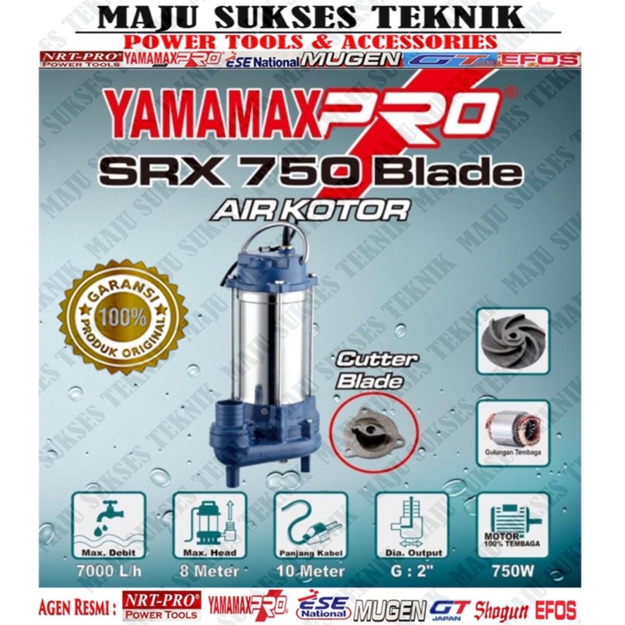 YAMAMAX PRO SRX 750 MB Pompa Celup Air Kotor  2 Inch 2Inch Cutter Blade / Pisau SRX750 SRX 750