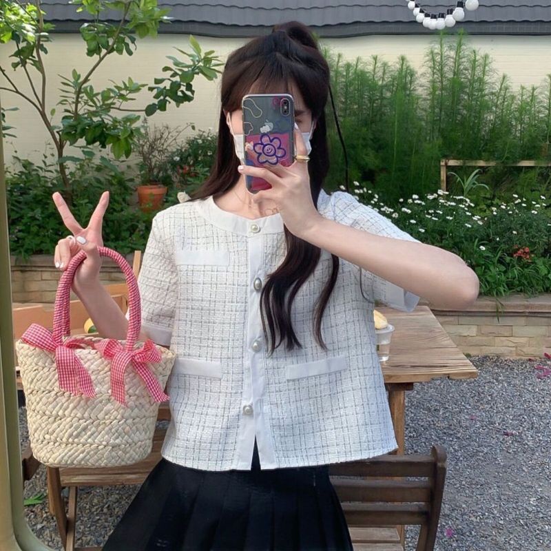 BLT3655 tweed outer / atasan wanita tweed import