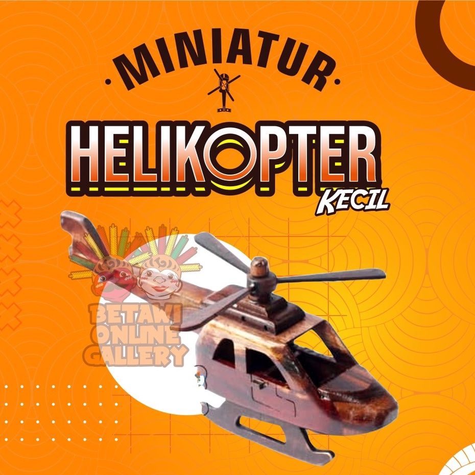 Miniatur Helikopter Kayu Ukuran Kecil / Souvernir Murah / Hiasan / Pajangan Meja / Koleksi