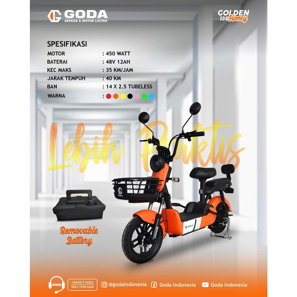 SEPEDA LISTRIK GODA GOLDEN HONEY 135