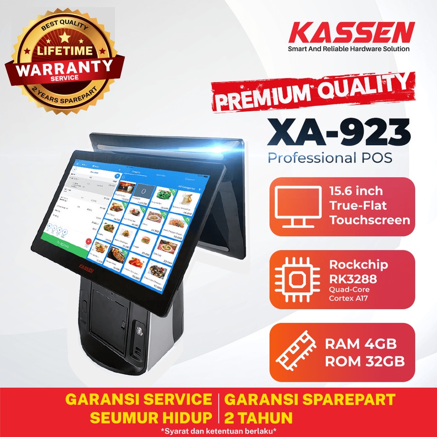 KASSEN XA-923 ANDORID POS TOUCHSCREEN DUAL DISPLAY 80MM