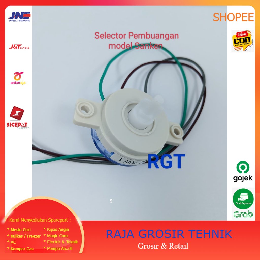 Switch Selector Bulat 3 Kabel Mesin Cuci-Timer Pembuangan model Sanken