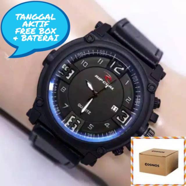 Jam Tangan Pria Sporty Ripcurl Ocean Tanggal Aktif Strap Kulit