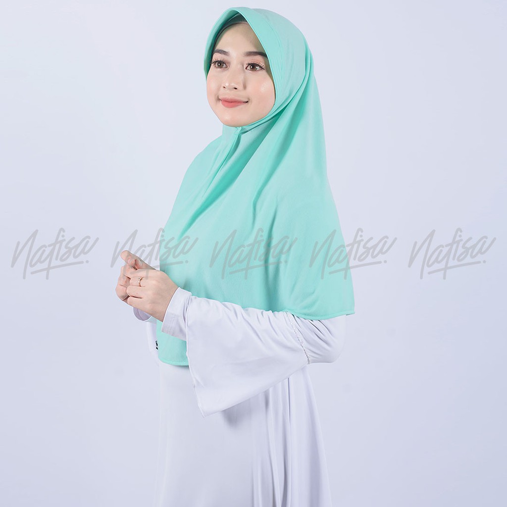 Jilbab Instan Pad Antem ASHA L | Hijab Instan Bergo Kaos Kerudung Khimar Instan Kaos Pad Kecil