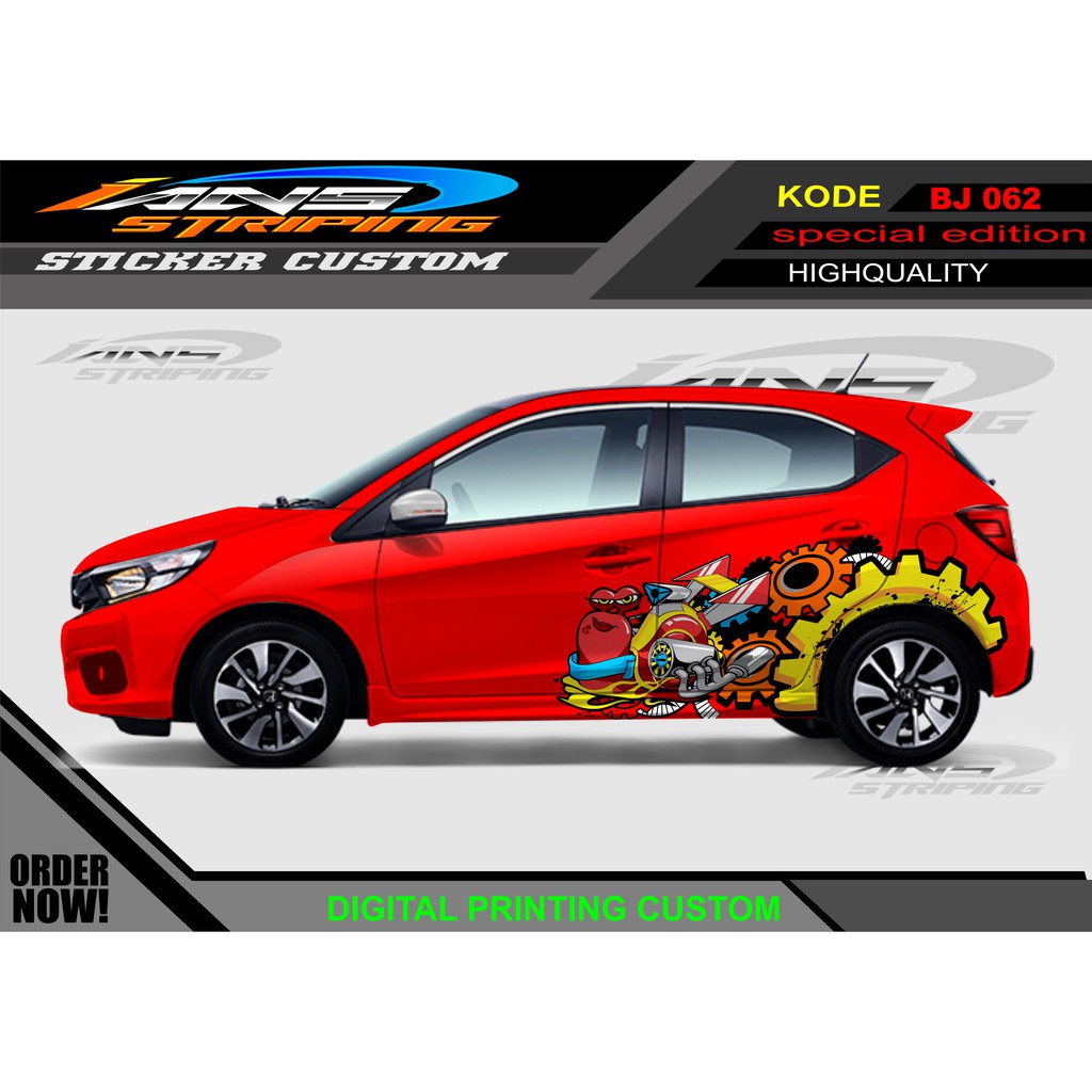 STIKER MOBIL BRIO RACING / PROMO STIKER MOBIL AGYA AYLA / STICKER HONDA JAZZ / STICKER DECAL MOBIL