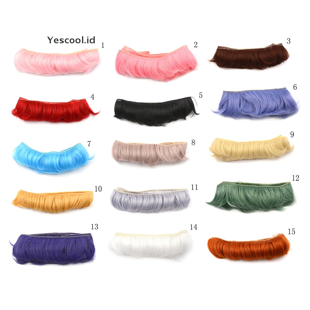 (Yescool) Wig / Rambut Palsu handmade DIY Panjang 5cm Untuk Boneka BJD SD