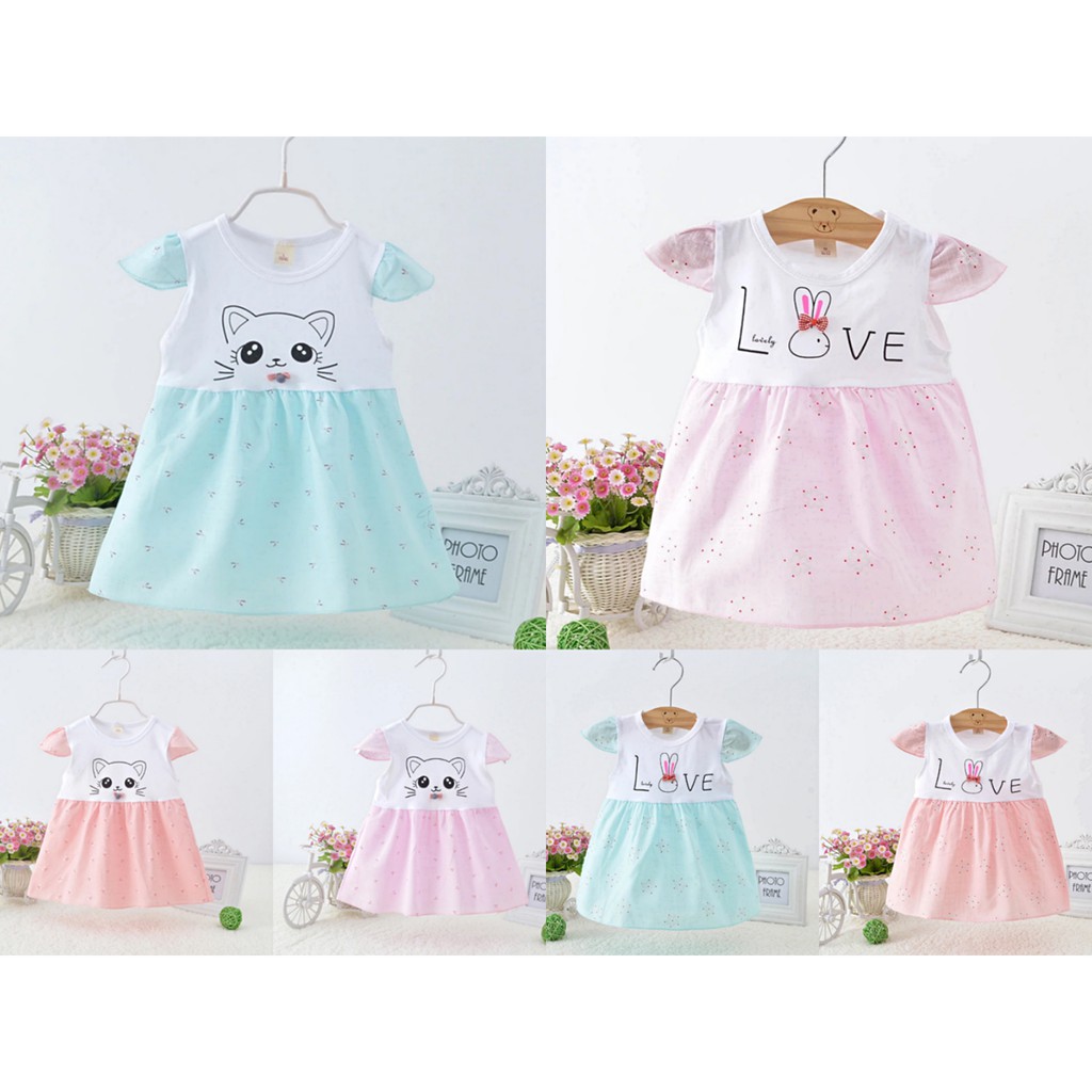 Dress DN01 NewBorn Anak Bayi Perempuan Newborn Imut Lucu Import Impor Pakaian Best Seller Murah-1