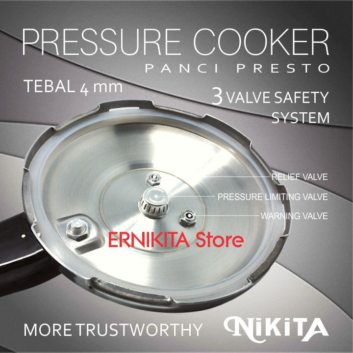 NIKITA PANCI PRESTO 8 LITER 24 CM - Pressure Cooker Bonus Steam Rack