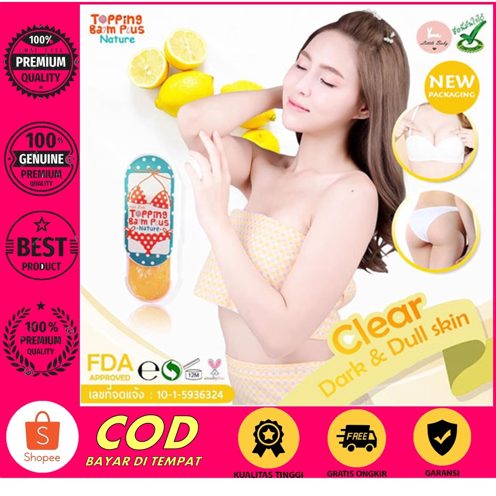 Topping Toping Balm Plus Original Pemutih Selangkangan Ketiak Bokong Pantat siku leher Veet ketiak /