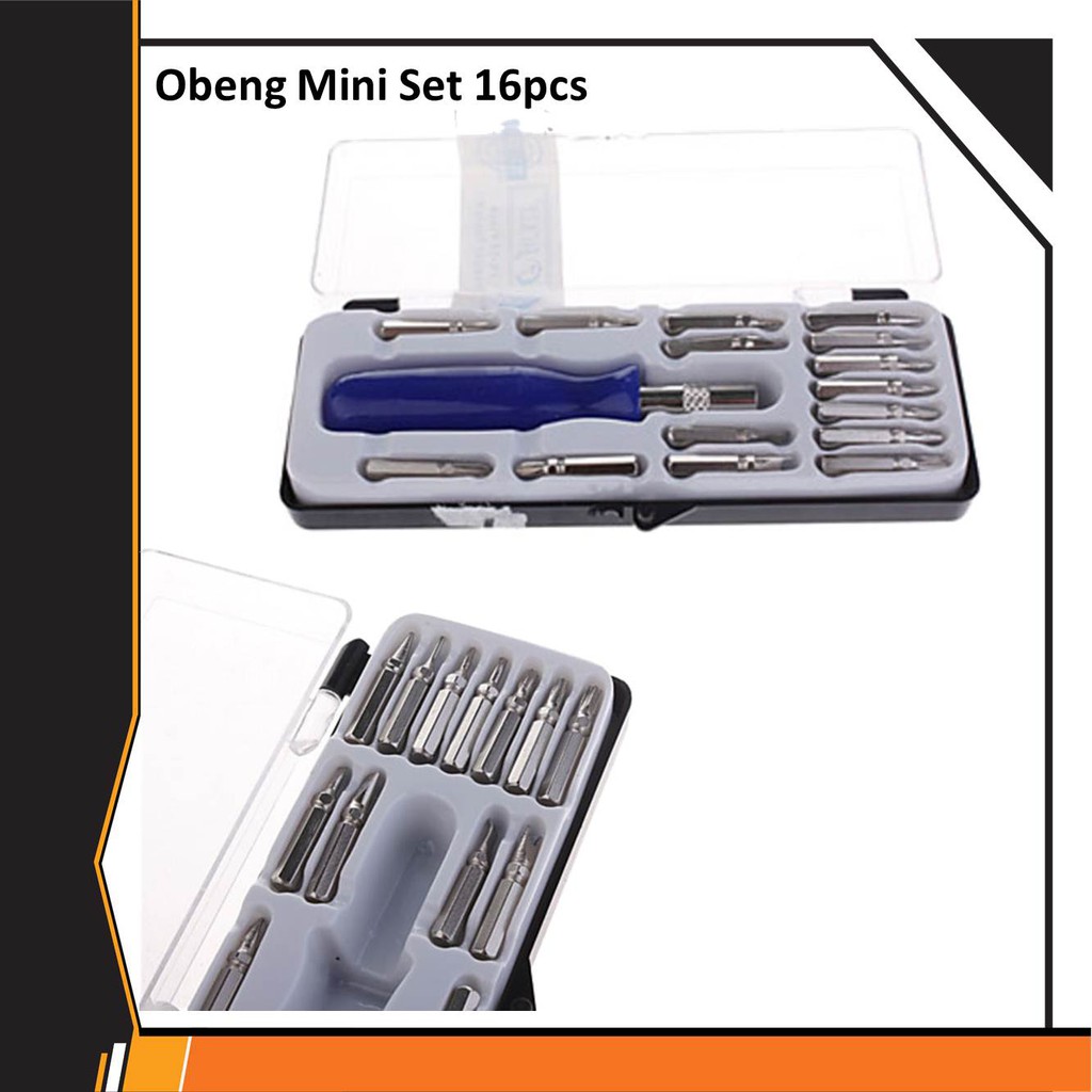 Obeng Set isi 16pcs Mini Multifungsi Reparasi Elektronik Kit