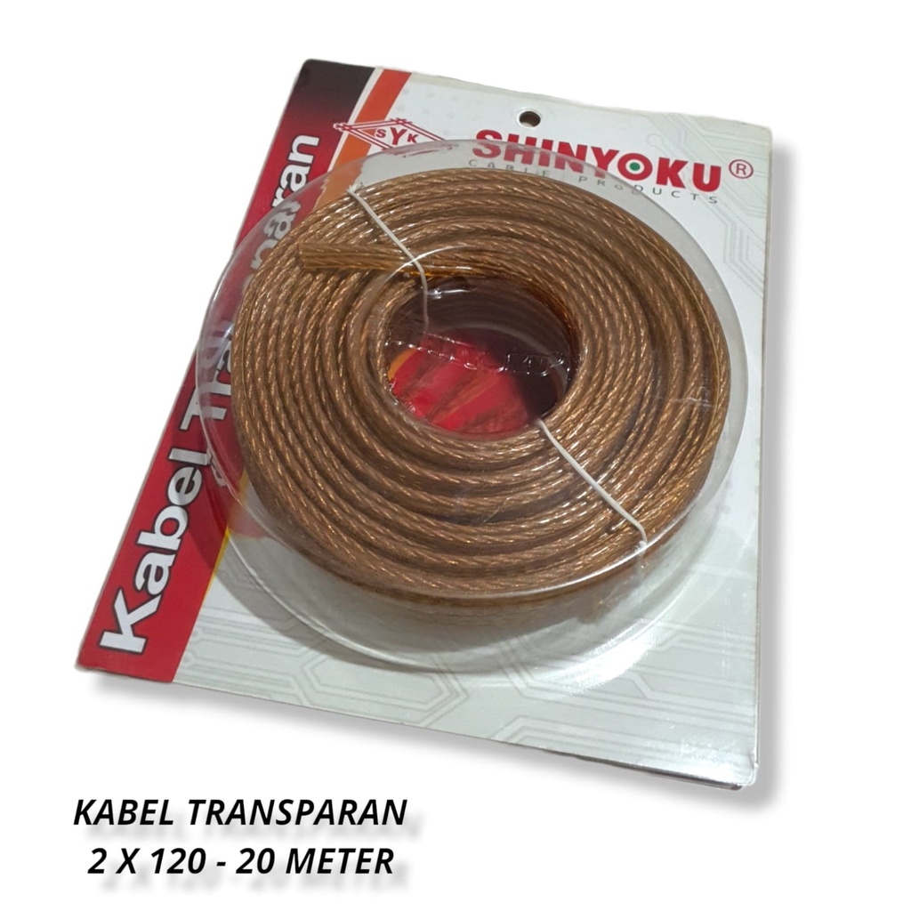 Kabel Monster Kabel Transparan 2x1200 Kabel Audio Speaker 20 Meter Full Shinyoku