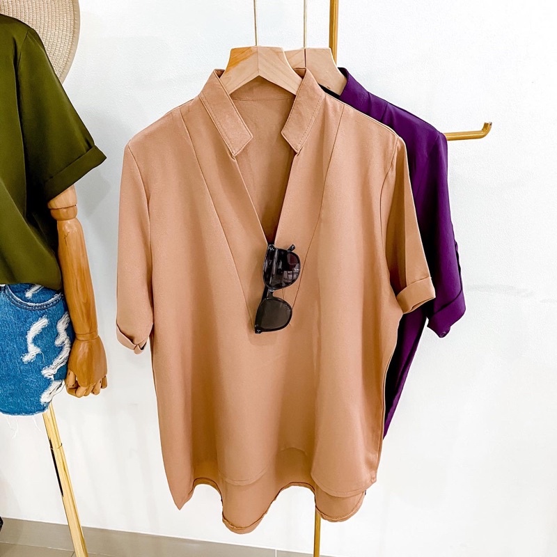 Double Lucky / Vee Top / Atasan Torino / Baju Atasan Wanita / Blouse-Milo