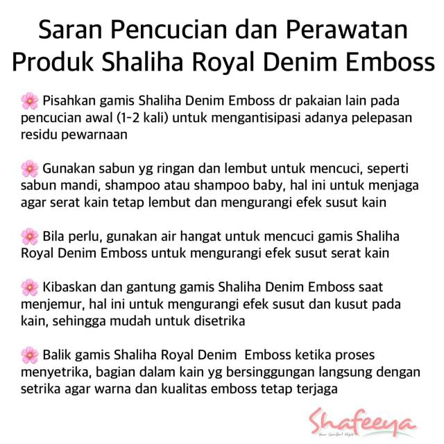 Shaliha Emboss Royal Denim Economic Series Shopee Indonesia