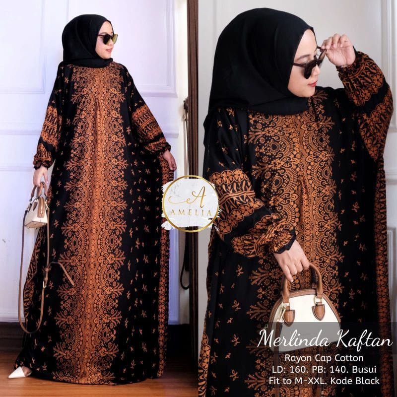 Baju Wanita / New Arrival Gamis Moca Kaftan / Merlinda Kaftan / Sari Kaftan Gamis Rayon Jumbo Terbaru