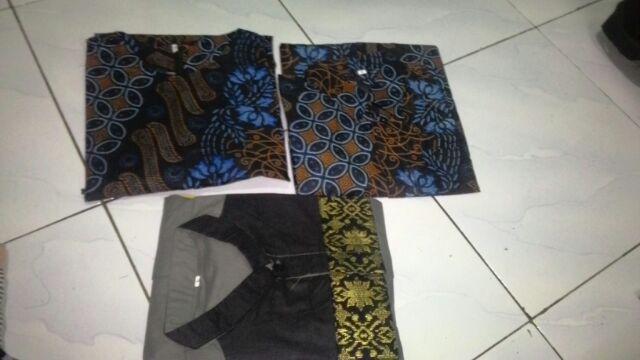 Kemeja Batik Couple Kawong Biru Motif Tukaran
