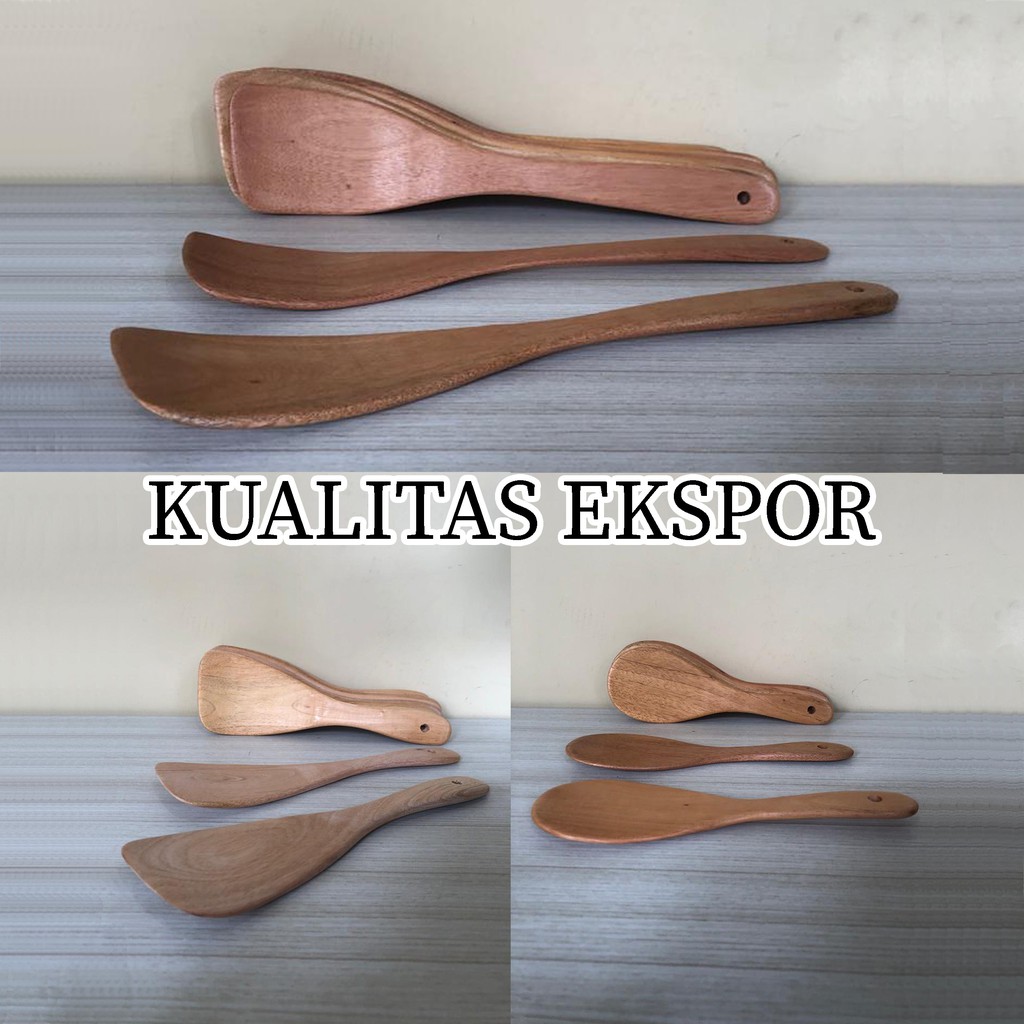 centong spatula teflon sutil sodet kayu mahoni