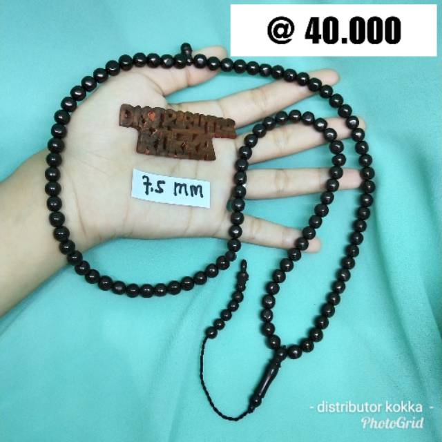 ( SUPER MURAH ) Grosir 5 pcs tasbih Kokka kaukah kaokah fukakah koka bulat polos 7,5 hitam