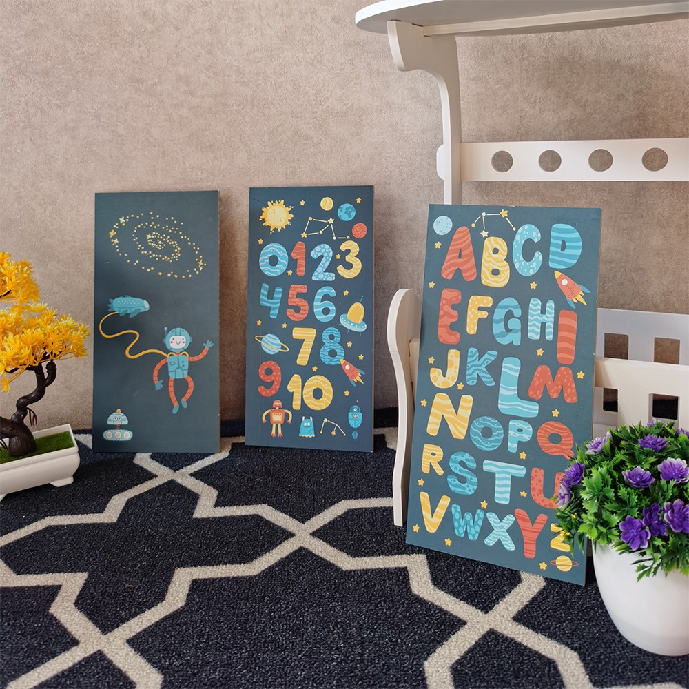 Hiasan Dinding Kamar Anak Wall Decor Poster Edukasi ABC Untuk Belajar Berhitung