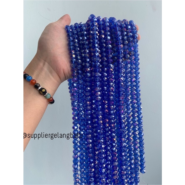 Crystal Ceko 6mm BLUE QUARTZ metallic biru kuarsa metal kristal import