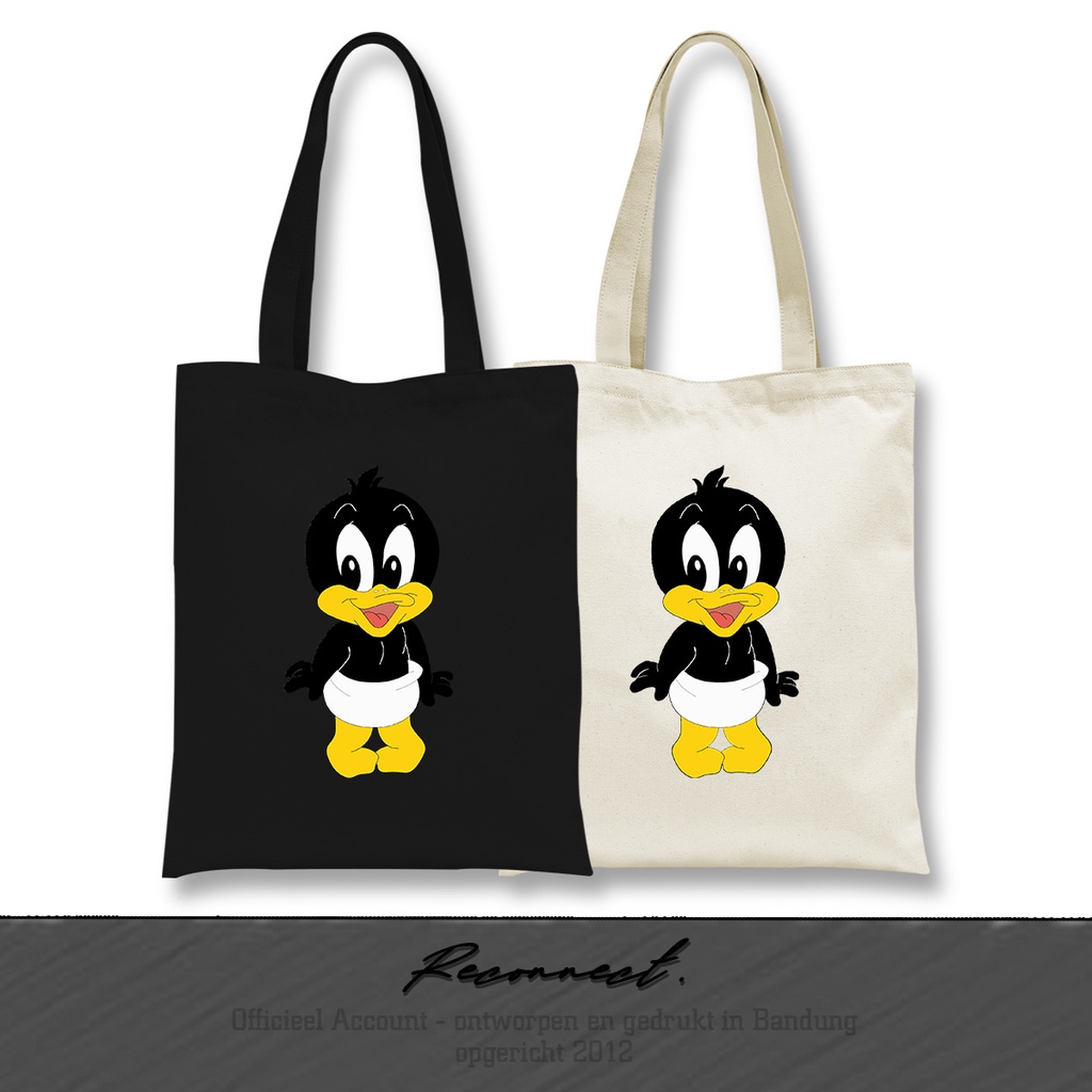 Reconnect Tote Bag Motif Daffy Bebek - GRATIS TAMBAH NAMA