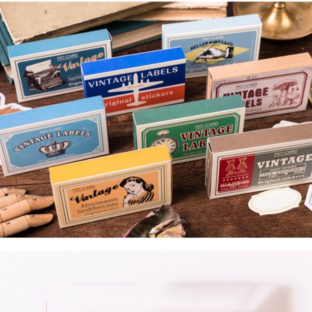 [Elegan] Matchbox Stiker Antik Bill Tickets Writable Sticky Notes Stationery Stiker Kantor Sekolah Scrapbooking Craft Pesan Notes Koleksi Jurnal Deco