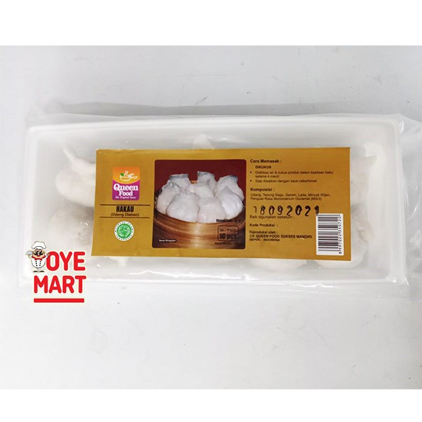 QUEEN FOOD DIMSUM HAKAU 180GR ISI 10 PCS / DIMSUM HAKAU UDANG OLAHAN