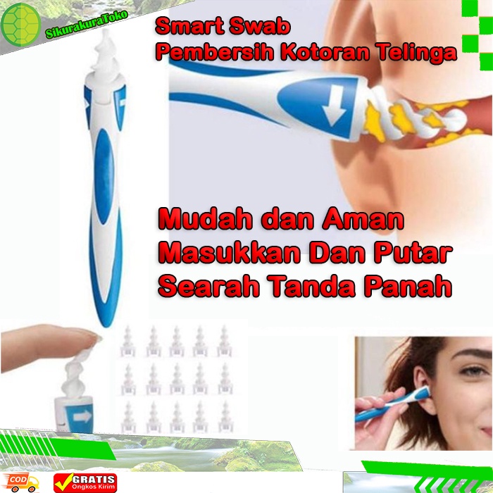 Pembersih Kotoran Telinga Vacum Elektrik Pembersih Telinga Korek Kuping Cotton Bud Ear Vacuum Cleaner Removal Karet Lembut Gulung Putar