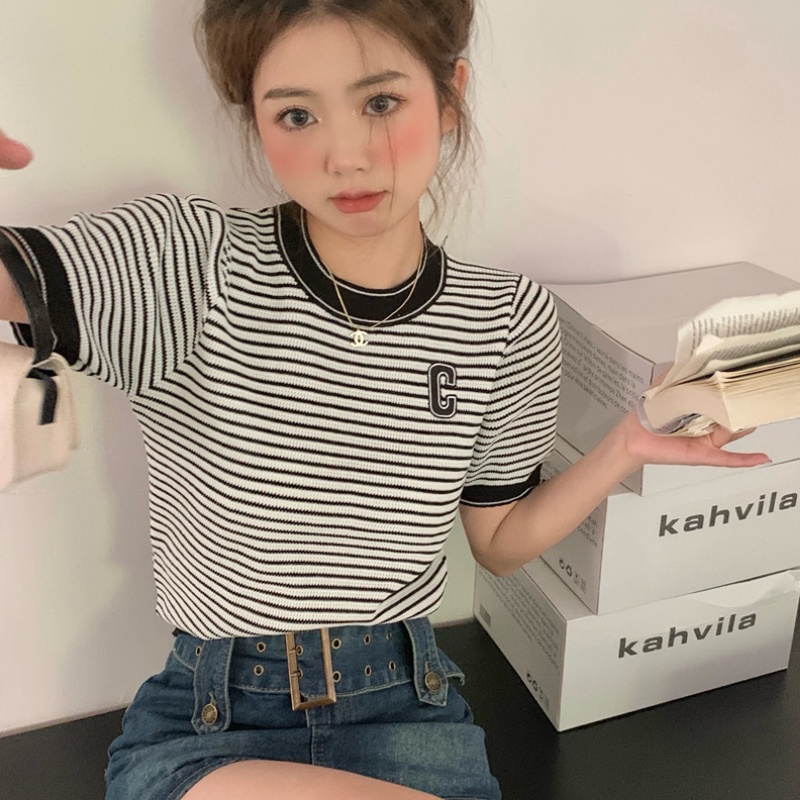 COD BAYAR DITEMPAT &gt;&gt;&gt; 223444 Kaos Wanita Atasan Lengan Pendek Korean Style Kasual