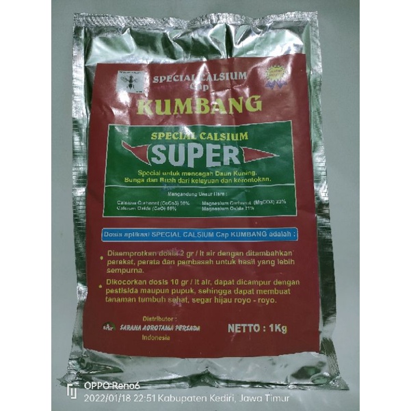 Calsium Super Cap Kumbang Kalsium Super Pertanian Pencegah Rontok Bunga Dan Buah Kemasan 1kg