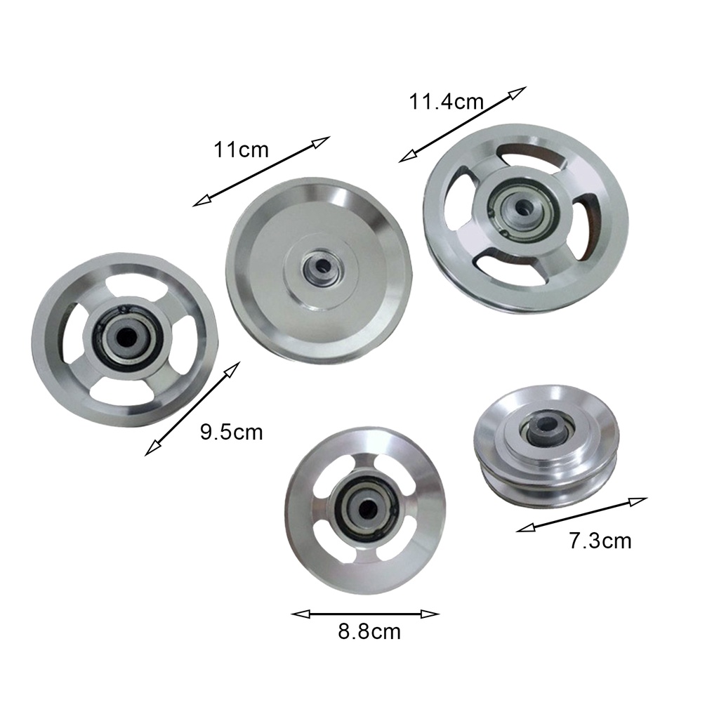 [Jianxin] Pulley Wheel Smooth Surface Easy to Replace Replacement Aluminium Alloy Bearing Pulley Wheel for Fitness Equipment