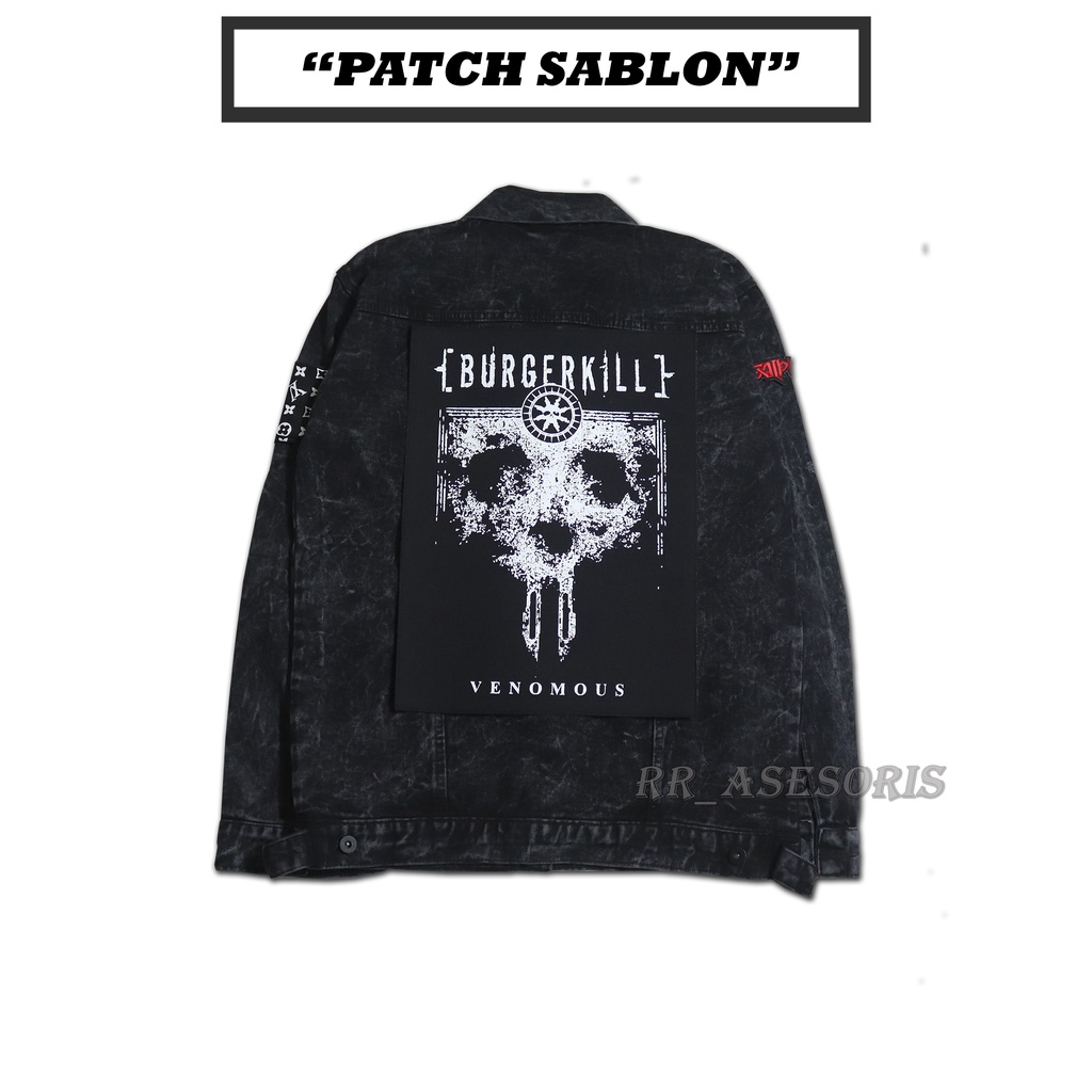 Backpatch Sablon Ukuran Besar/Emblem Punggung Sablon burgerkill Patch Sablon burgerkill
