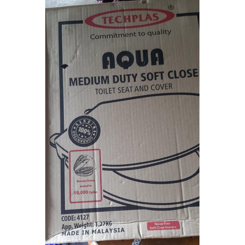 TUTUP CLOSET HEAVY DUTY TECHPLAS WHITE 4127 / TOILET SEAT AND COVER