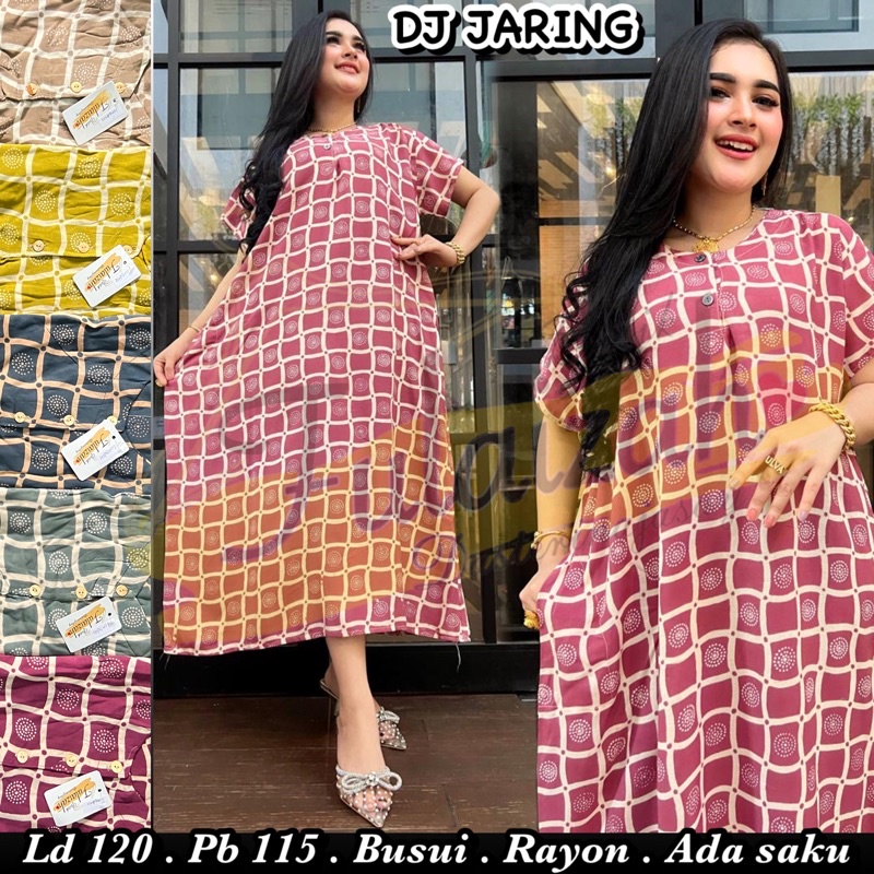 Daster Jumbo Lope Lope Baju Tidur Daster Dress Busui Viral Pekalongan Batik Best seller-DJ CABUT JARING