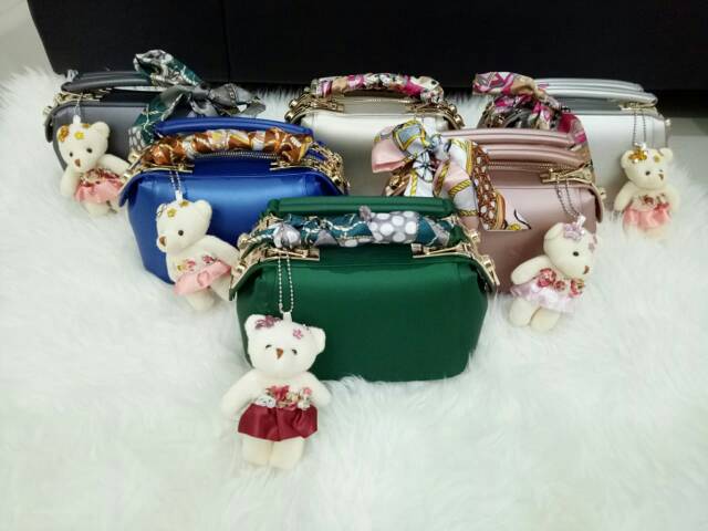 🔥BEST🔥 Tas doctor jelly matte FREE BONEKA SYAL Doctor bag Tas matte jelly bag Tas slempang BOM8887