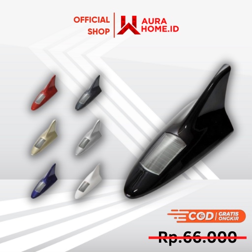 Lampu Solar Mobil Bentuk Sirip Hiu 8 LED / Lampu Sirip Hiu Tenaga Surya Mobil LED RGB Antena Solar S