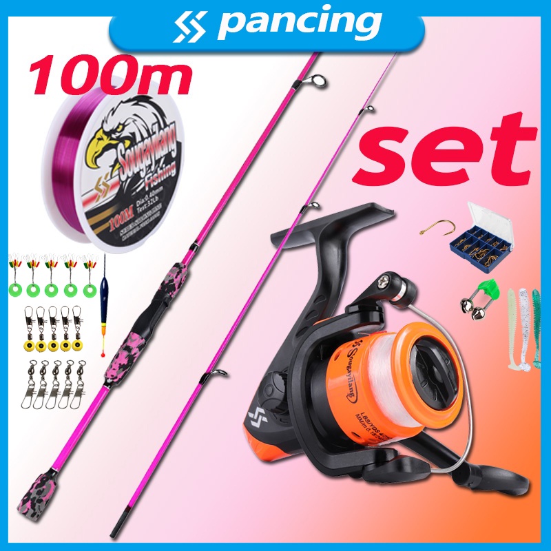 Set Pancing Joran Pancing 1.8m 2 Pieces UL Spinning Fishing Rod Fishing Pole