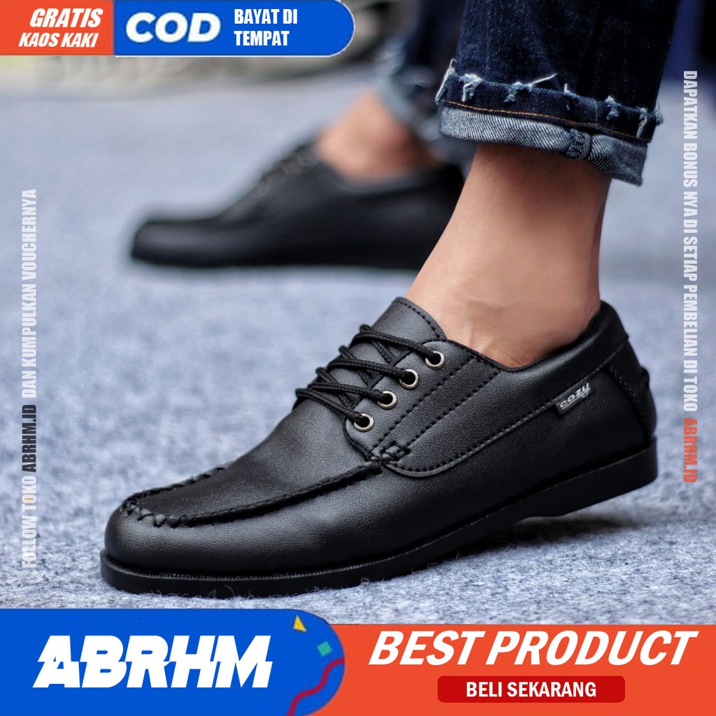 ABRHM MONZE Sepatu Kasual Pria Sepatu Pria Casual Kulit Syntetic Cowok/cowo Sepatu Kerja Kantor Semi Formal Kuliah Kondangan Gaya keren Kekinian Murah Terlaris