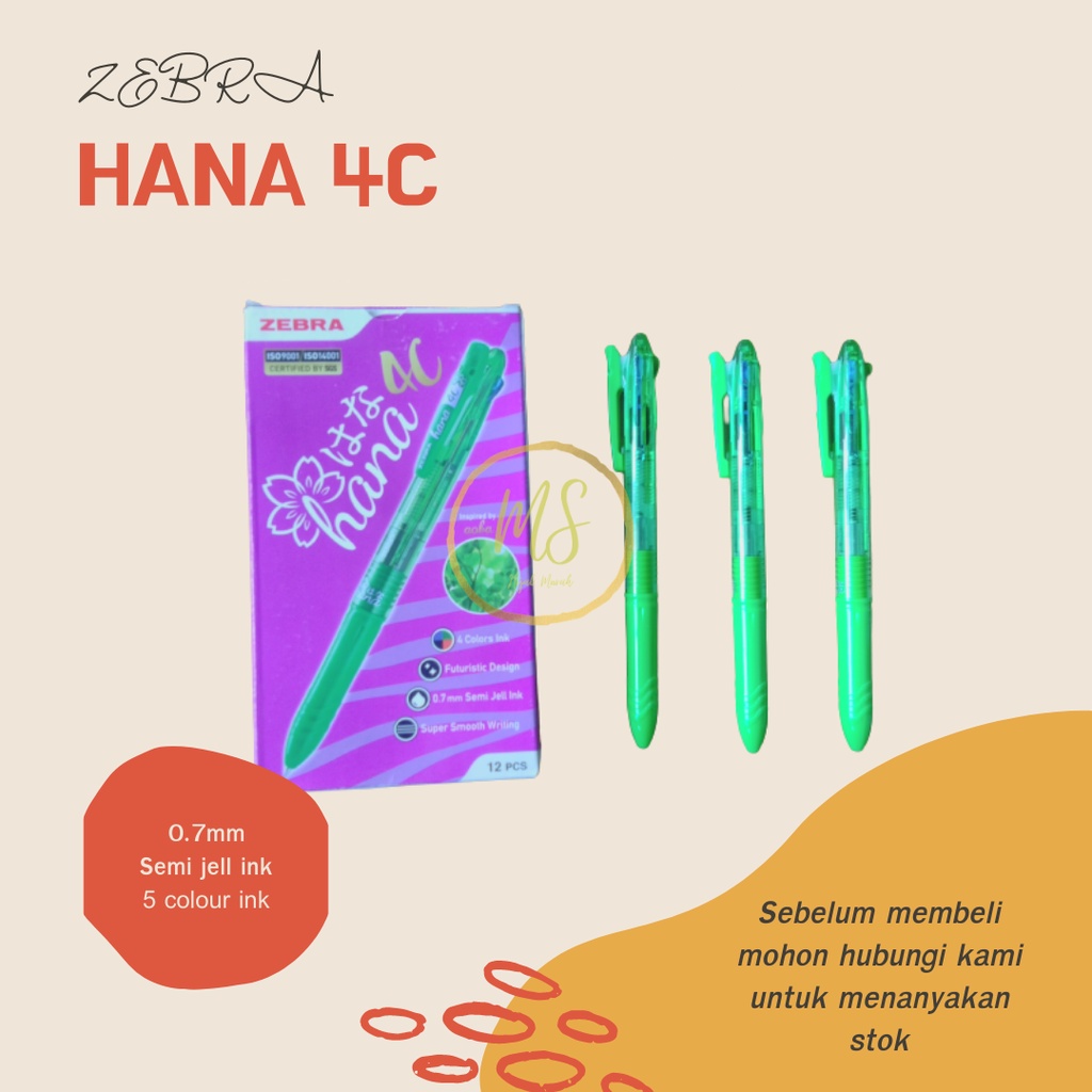 

BOLPOINT ZEBRA HANA 4C HITAM