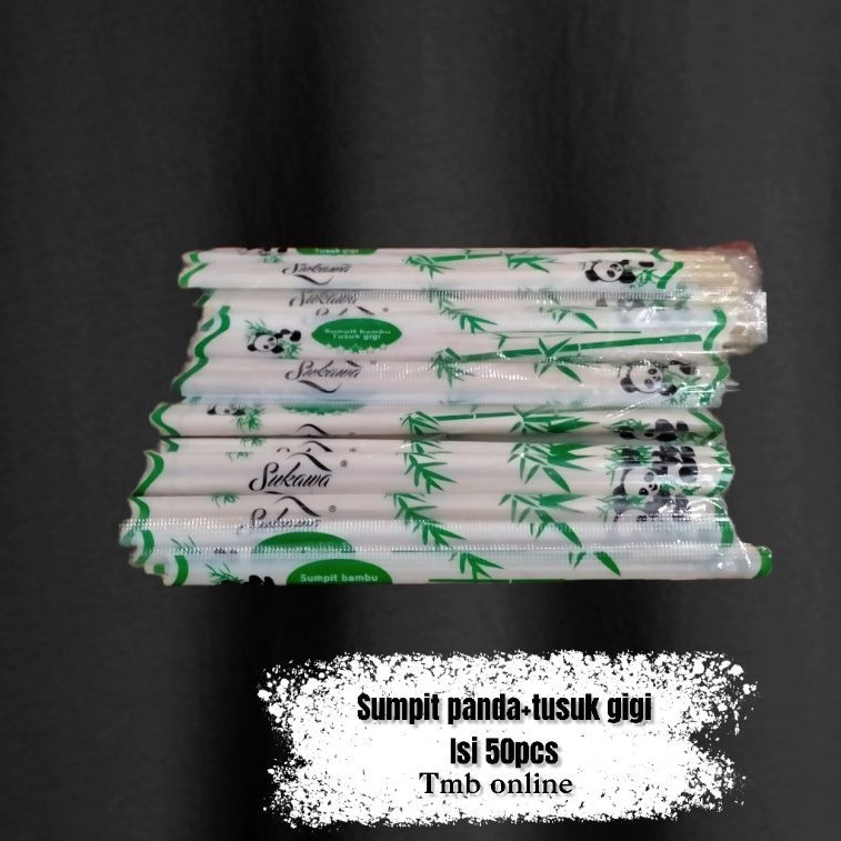 SUMPIT BAMBU TUSUK GIGI ISI 50 PCS - SUMPIT KOKI PANDA / SUMPIT PANDA