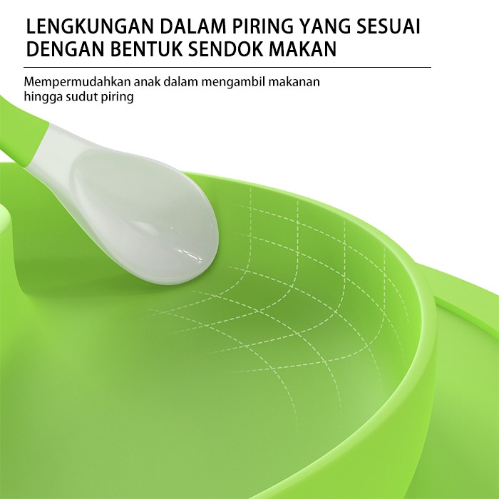 [1KG 8PCS] LBS Piring Silikon Bayi Anti Pecah Anti Tumpah Anti Slip Sekat 3 BPA Free